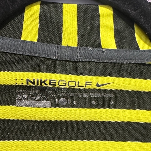 NWOT Nike Men's Striped Black and Yellow Polo size L - Picture 2 of 8